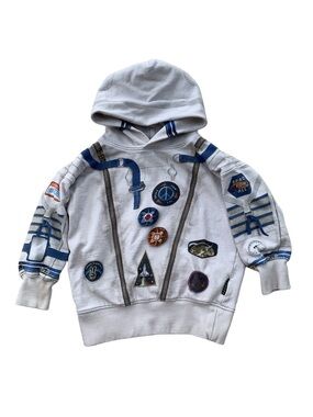 Molo Size 110, 5, Moz Astronaut Hoodie Outer Space Suit Sweatshirt